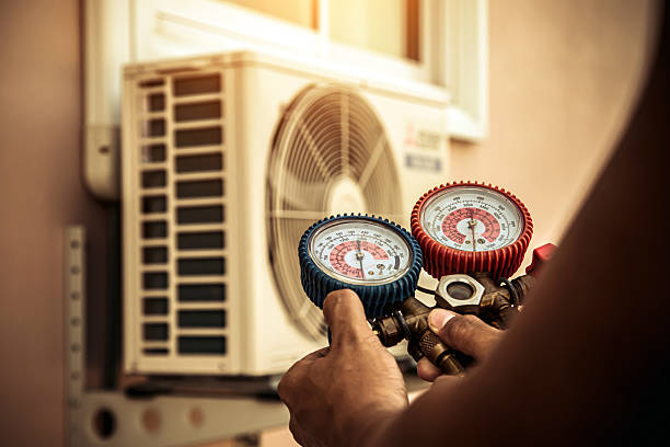 Professional Hvac technician working in Justin, TX